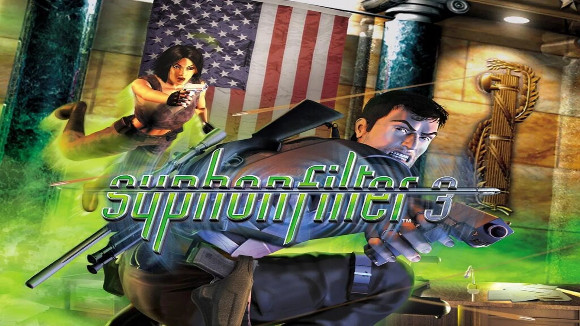 Ảnh bìa gốc của game Syphon Filter 3 trên PS1 trước sự kiện 11/9