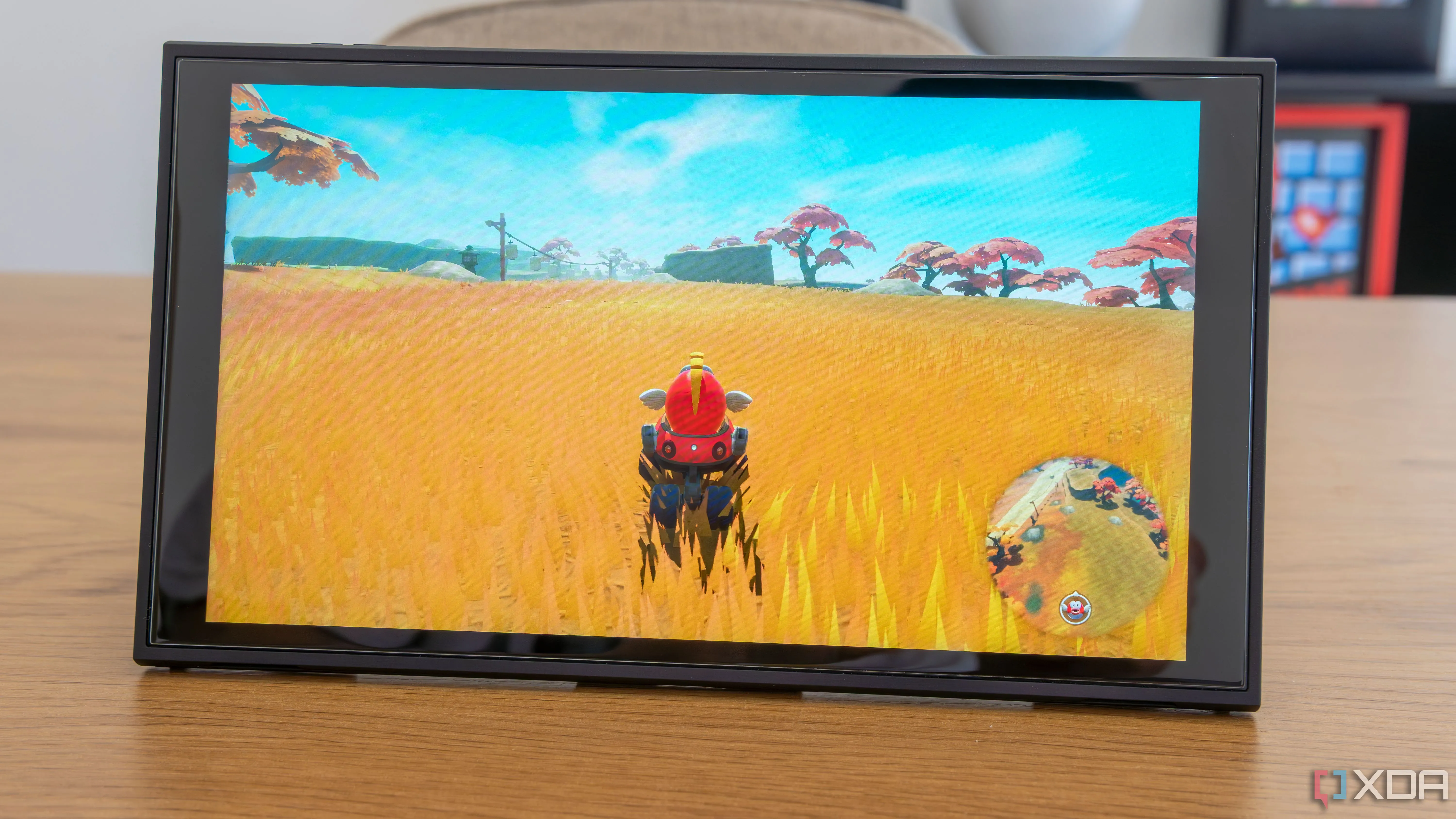 Góc nhìn phía trước máy Nintendo Switch 2 đang chạy tựa game Mario Kart World