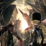 Hình ảnh tổng hợp về Code Vein, minh họa đồ họa anime và các nhân vật trong game nhập vai hành động
