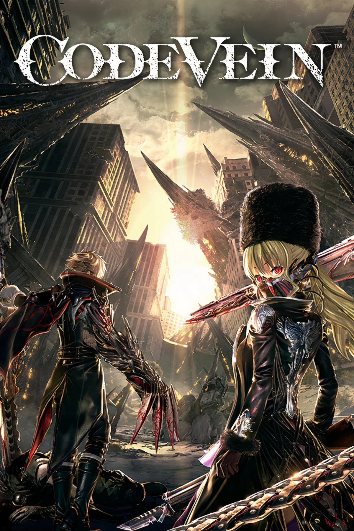 Hình ảnh tổng hợp về Code Vein, minh họa đồ họa anime và các nhân vật trong game nhập vai hành động