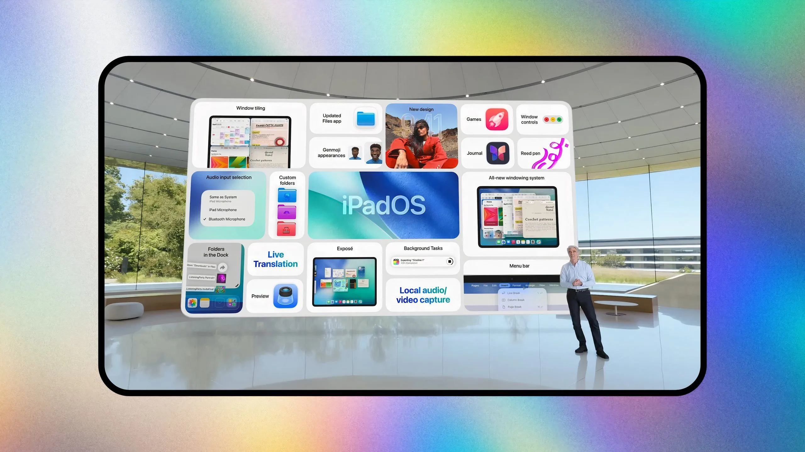 iPad chạy iPadOS 26 với giao diện giống macOS