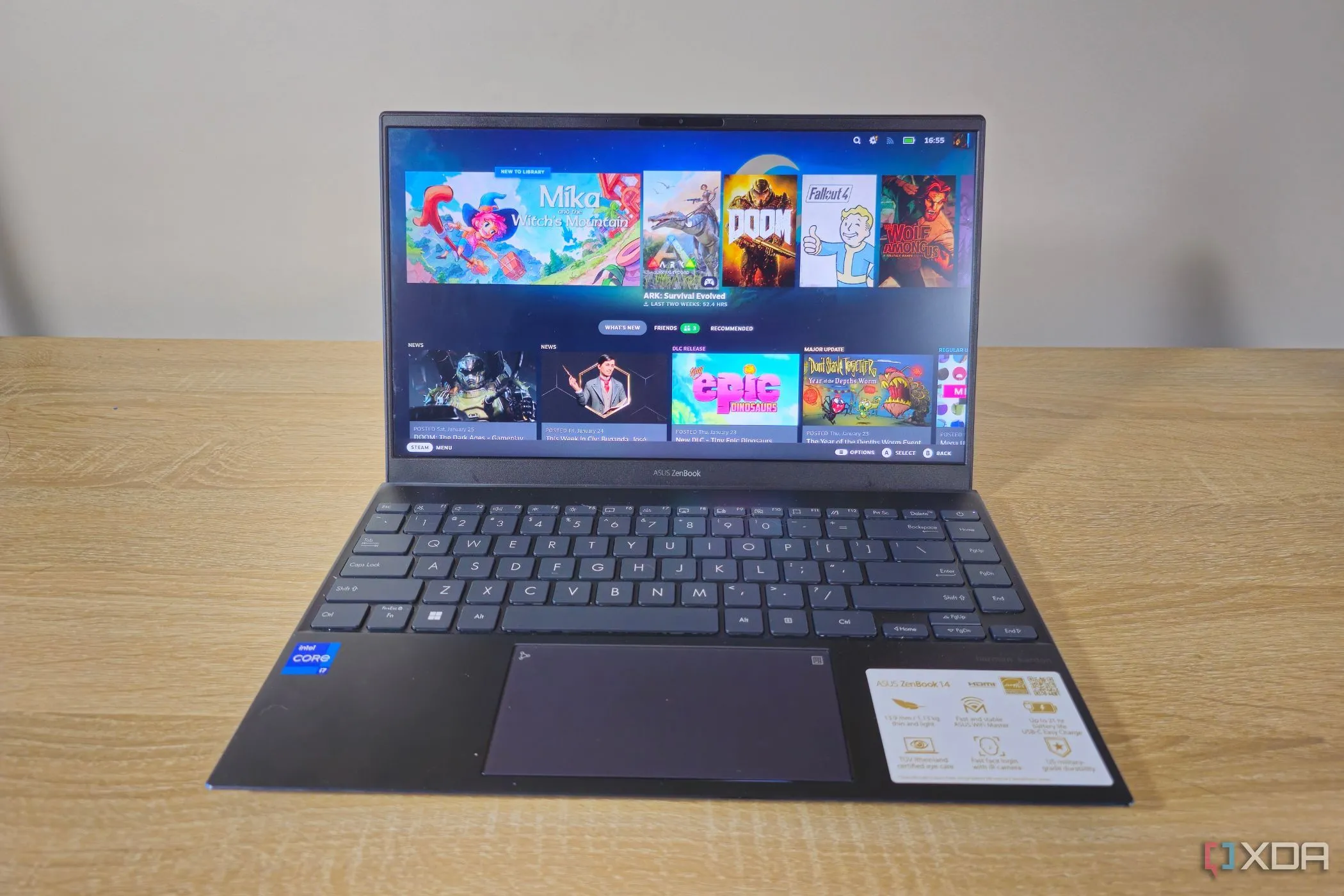 Màn hình Steam Big Picture Mode hiển thị trên laptop, minh họa nền tảng game R.E.P.O. Early Access