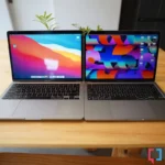 So sánh MacBook Pro dùng chip Intel (trái) và MacBook Pro dùng chip Apple Silicon M2 (phải)