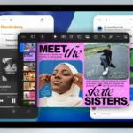 Trải nghiệm hệ thống cửa sổ mới trên iPadOS 26, hiển thị các ứng dụng được thay đổi kích thước và sắp xếp