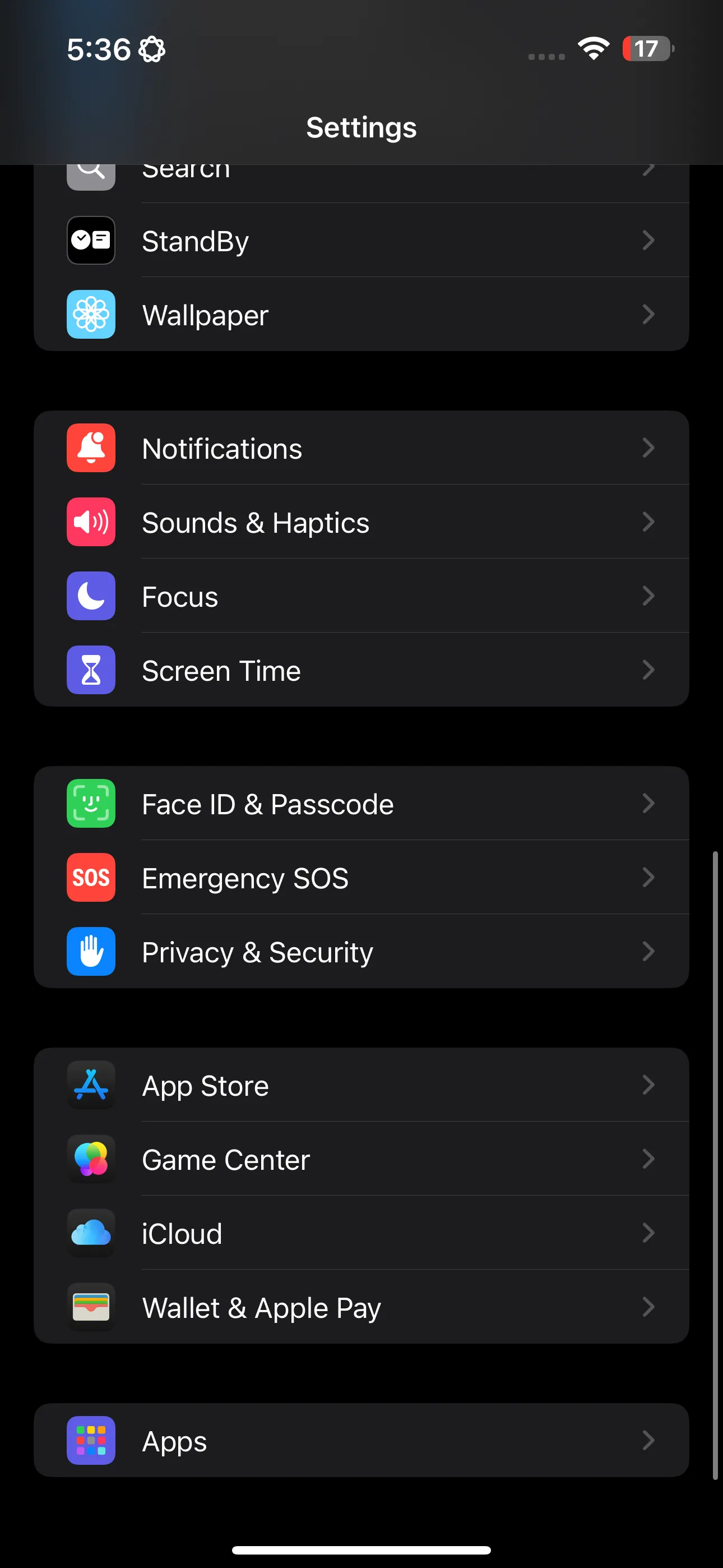 Cài đặt trên iPhone hiển thị tùy chọn Focus