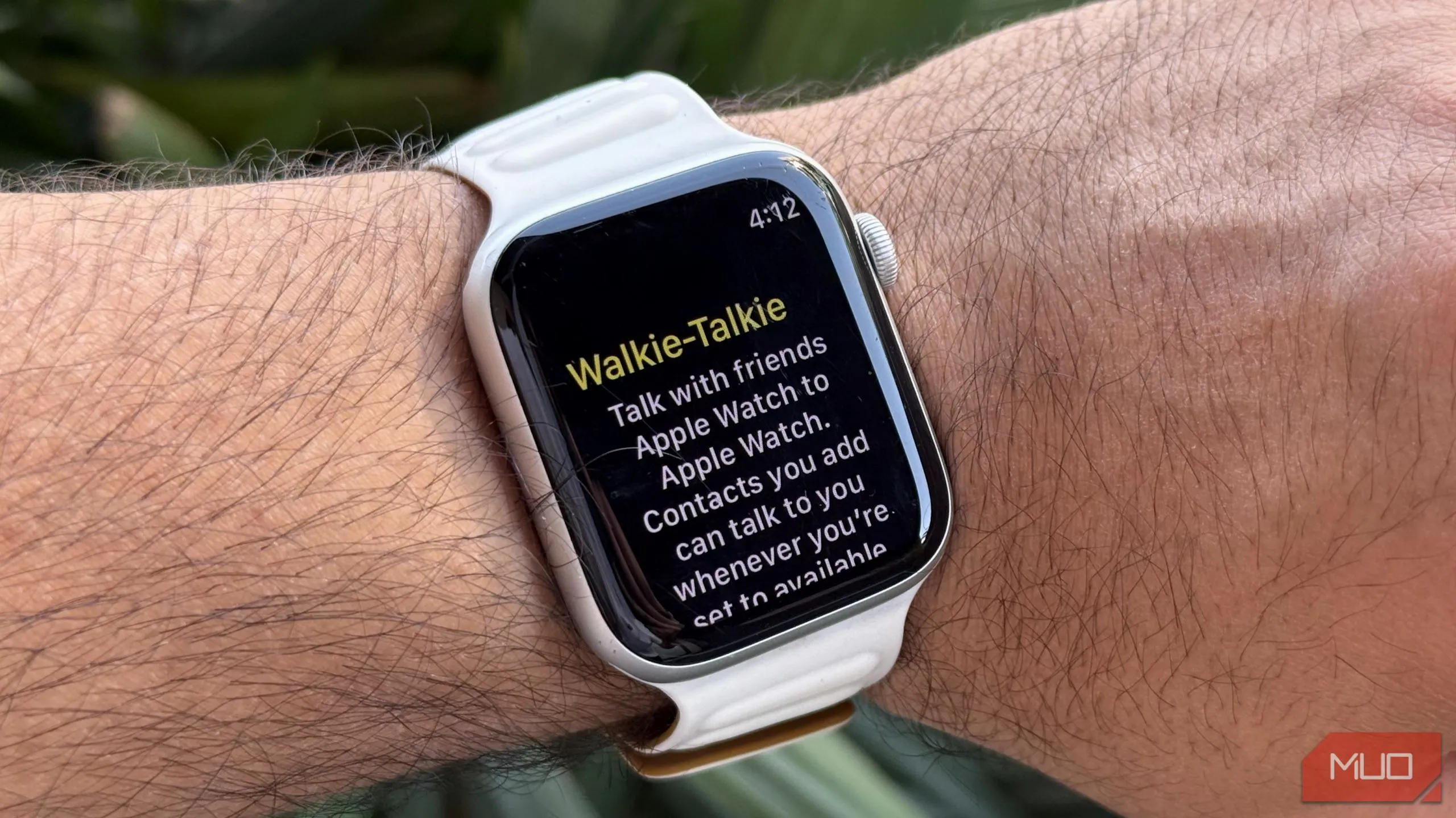 Giao diện tính năng Walkie-Talkie trên Apple Watch, cho phép gửi tin nhắn thoại tức thì.