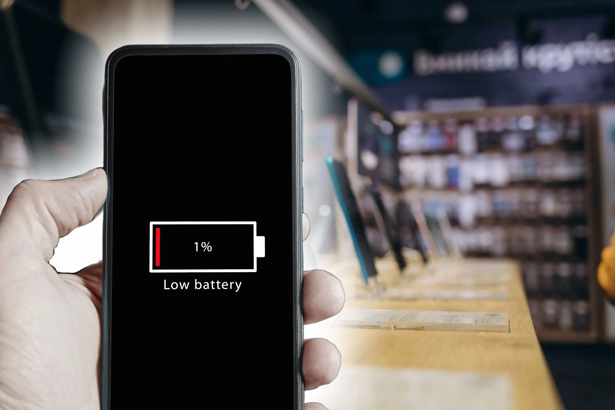 Ốp lưng tích hợp pin giúp iPhone không bị cạn pin trong cửa hàng điện thoại