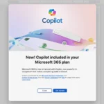Thông báo cập nhật Copilot trên Microsoft Word
