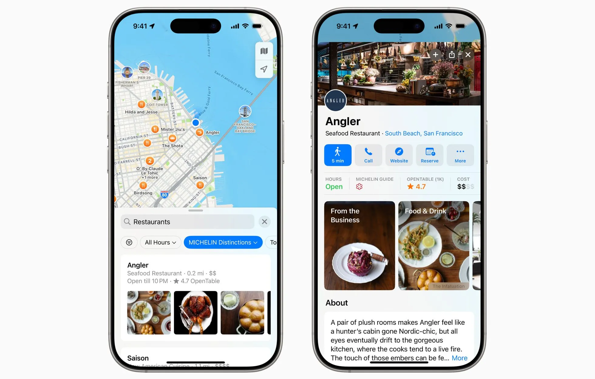 Apple Maps hiển thị danh sách nhà hàng được Michelin Guide xếp hạng