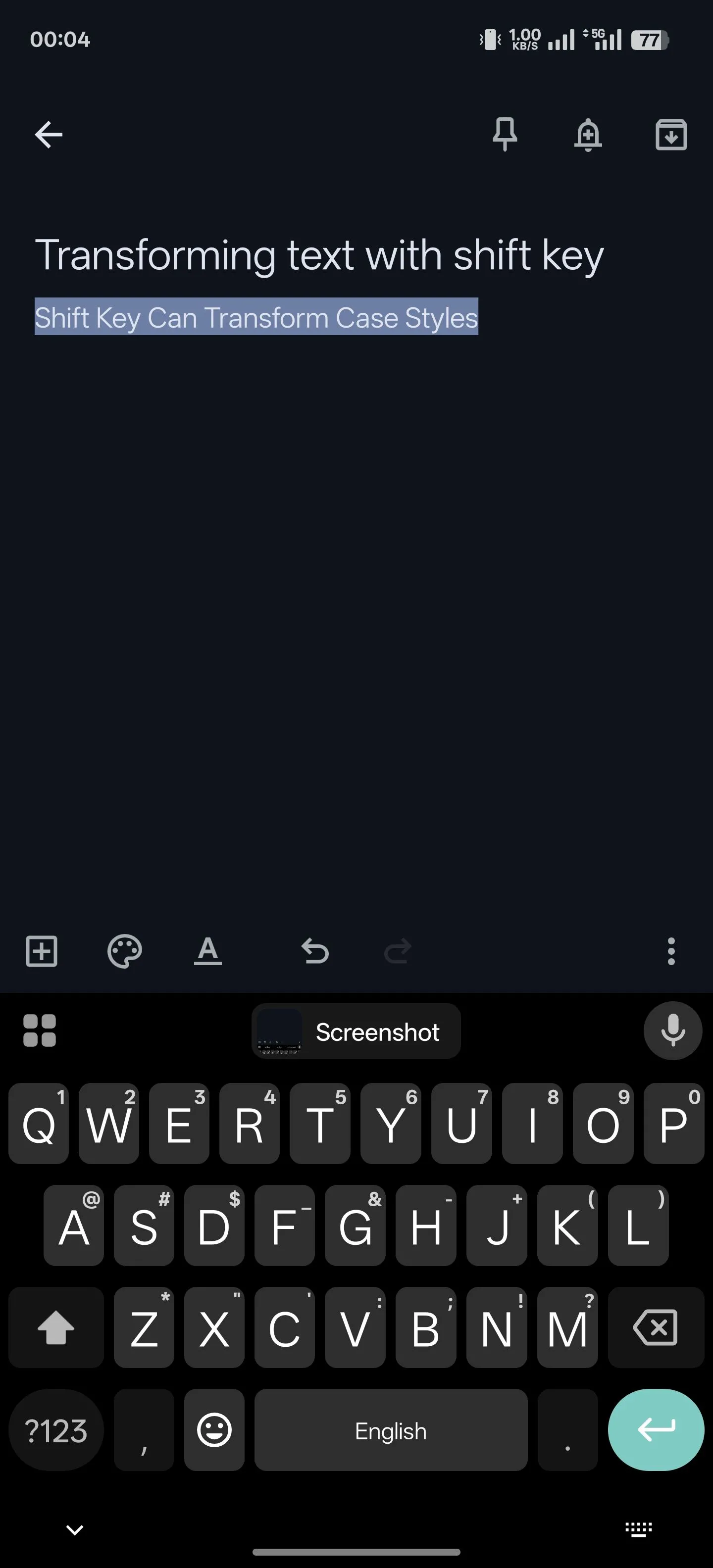 Biến đổi kiểu chữ thành chữ hoa đầu mỗi từ (startcase) bằng cách sử dụng phím Shift trên Gboard.