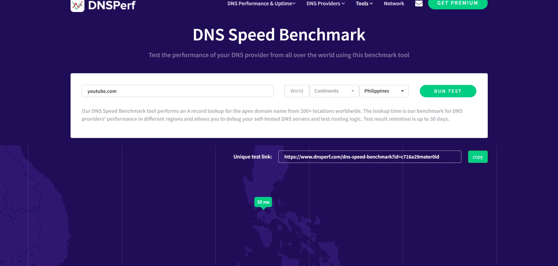 Biểu đồ so sánh thời gian phản hồi của DNS trước và sau khi chuyển sang DNS của Google