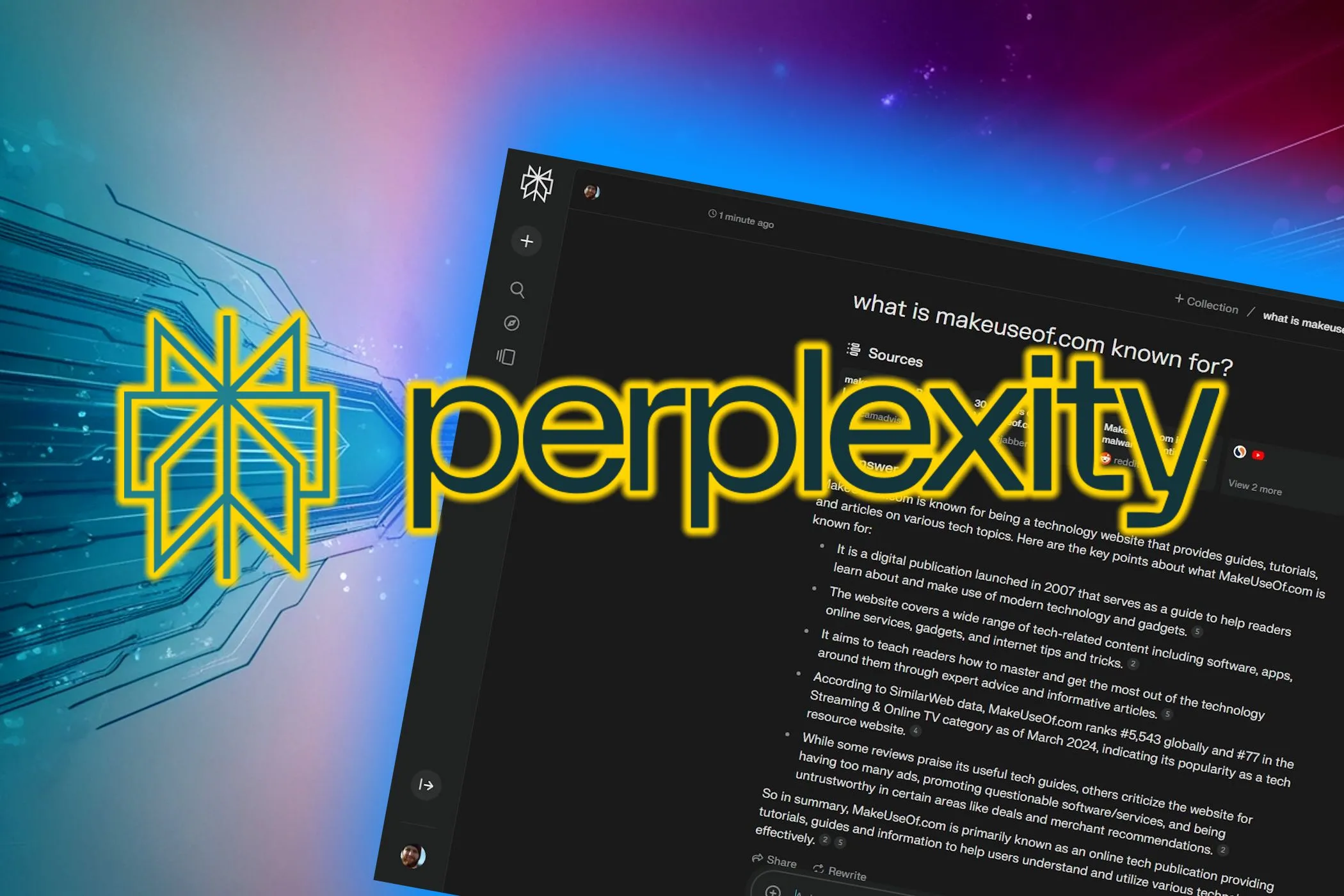 Biểu tượng Perplexity AI với giao diện ứng dụng trợ lý Perplexity trên điện thoại.
