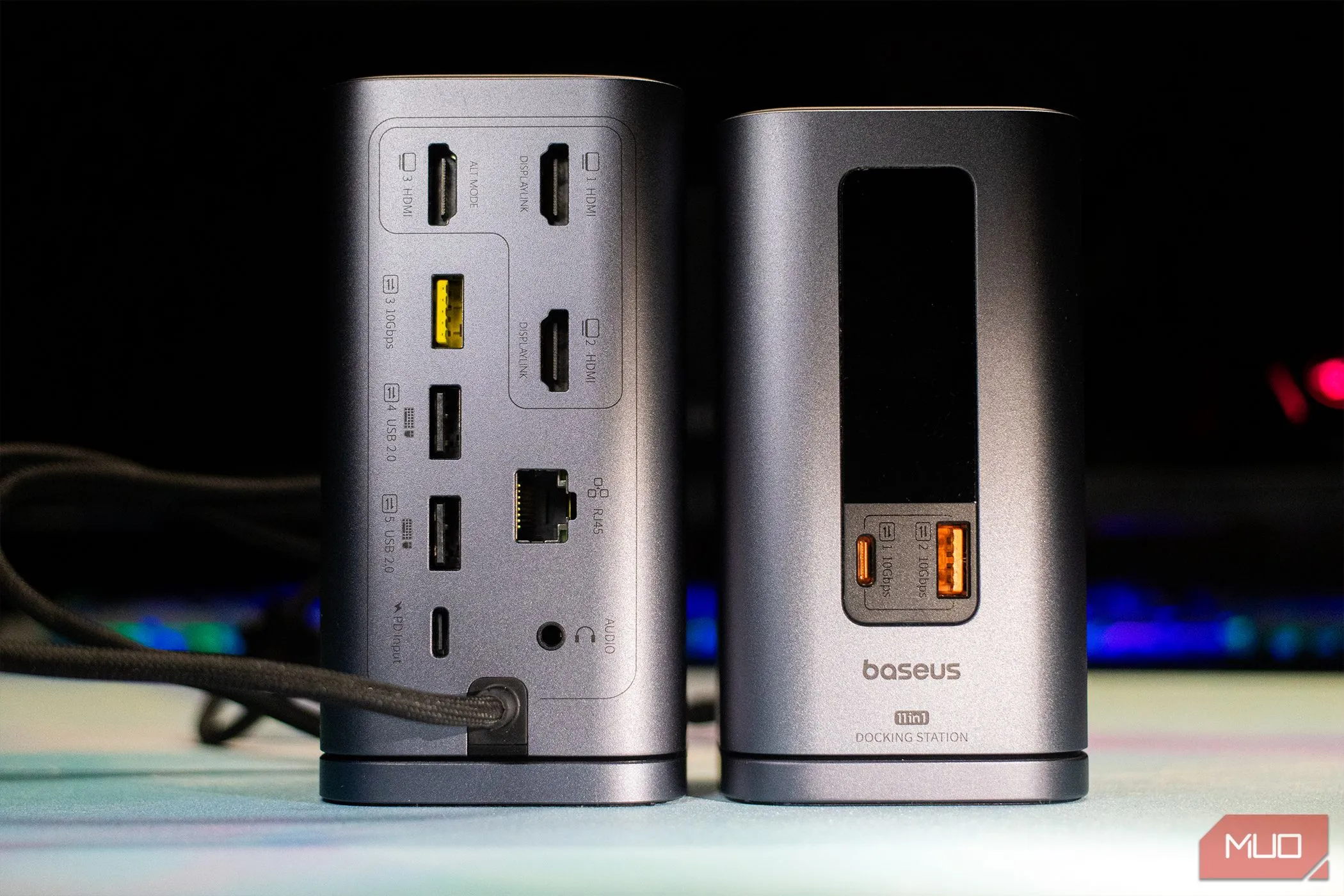 Các cổng phía sau của phiên bản Baseus Spacemate 11-in-1 Docking Station cho Mac
