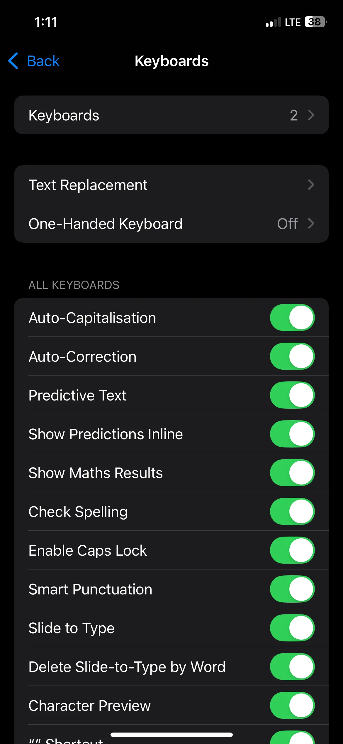 Cài đặt bàn phím trên iPhone.