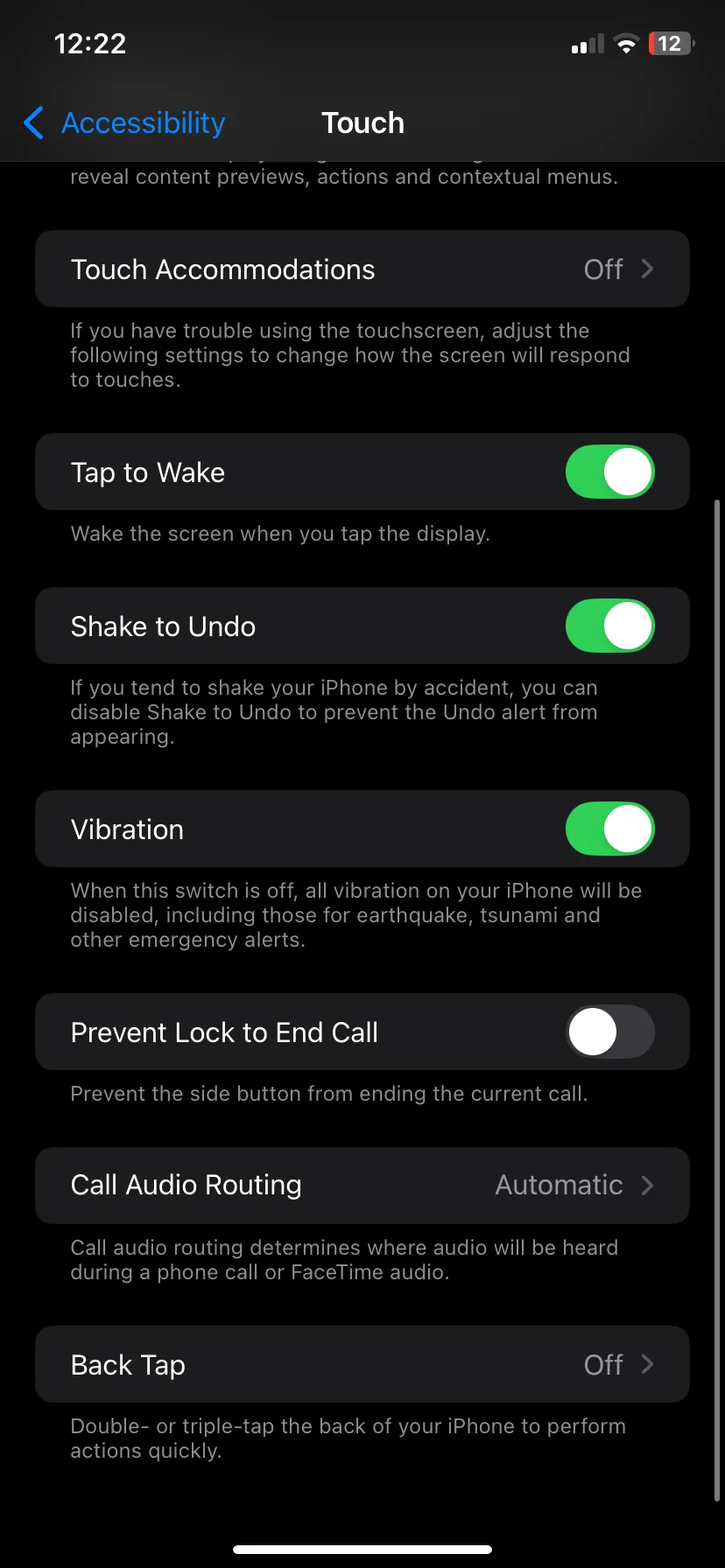 Cài đặt Chạm vào mặt sau (Back Tap) trong mục Cảm ứng của Trợ năng trên iPhone