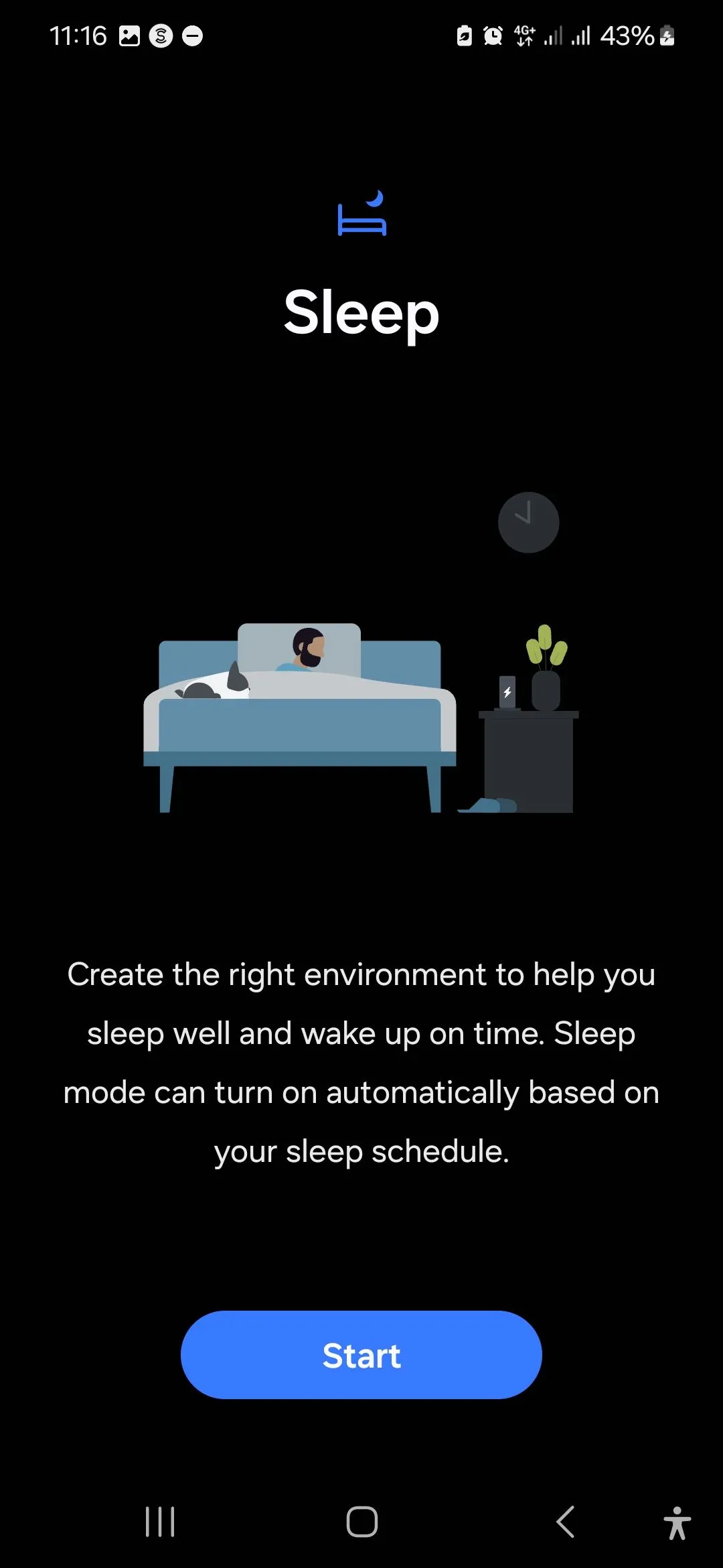 Cài đặt chi tiết Chế độ Ngủ (Sleep Mode) trong ứng dụng Chế độ và Quy trình Samsung, hiển thị các tùy chọn cấu hình.