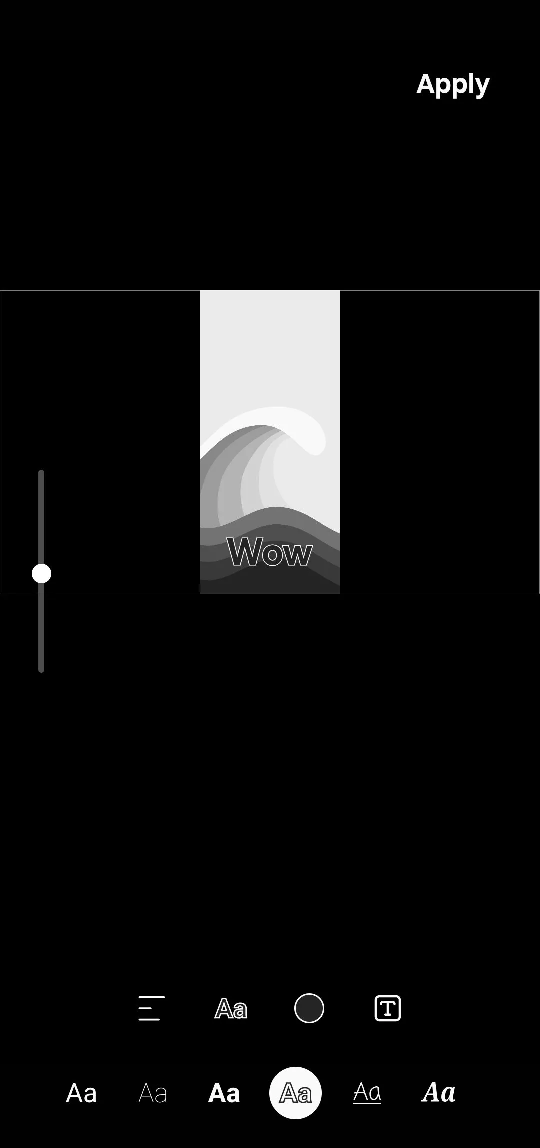 Công cụ thêm văn bản trong Samsung Studio, cho phép người dùng tùy chỉnh font chữ, kích thước và màu sắc.