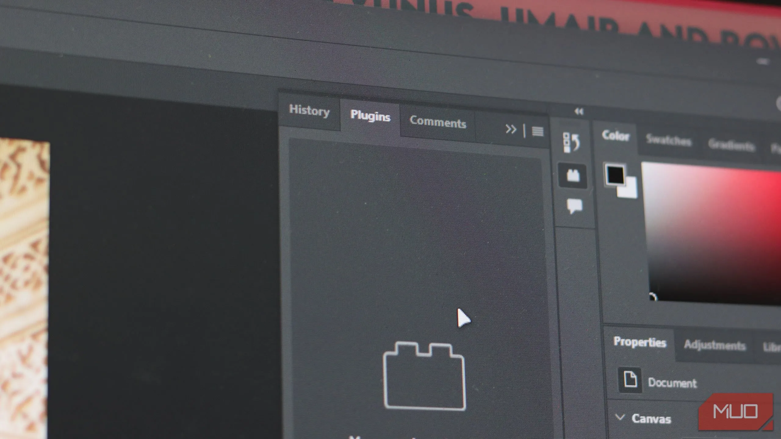 Cửa sổ Plugins trong Adobe Photoshop hiển thị các tiện ích mở rộng