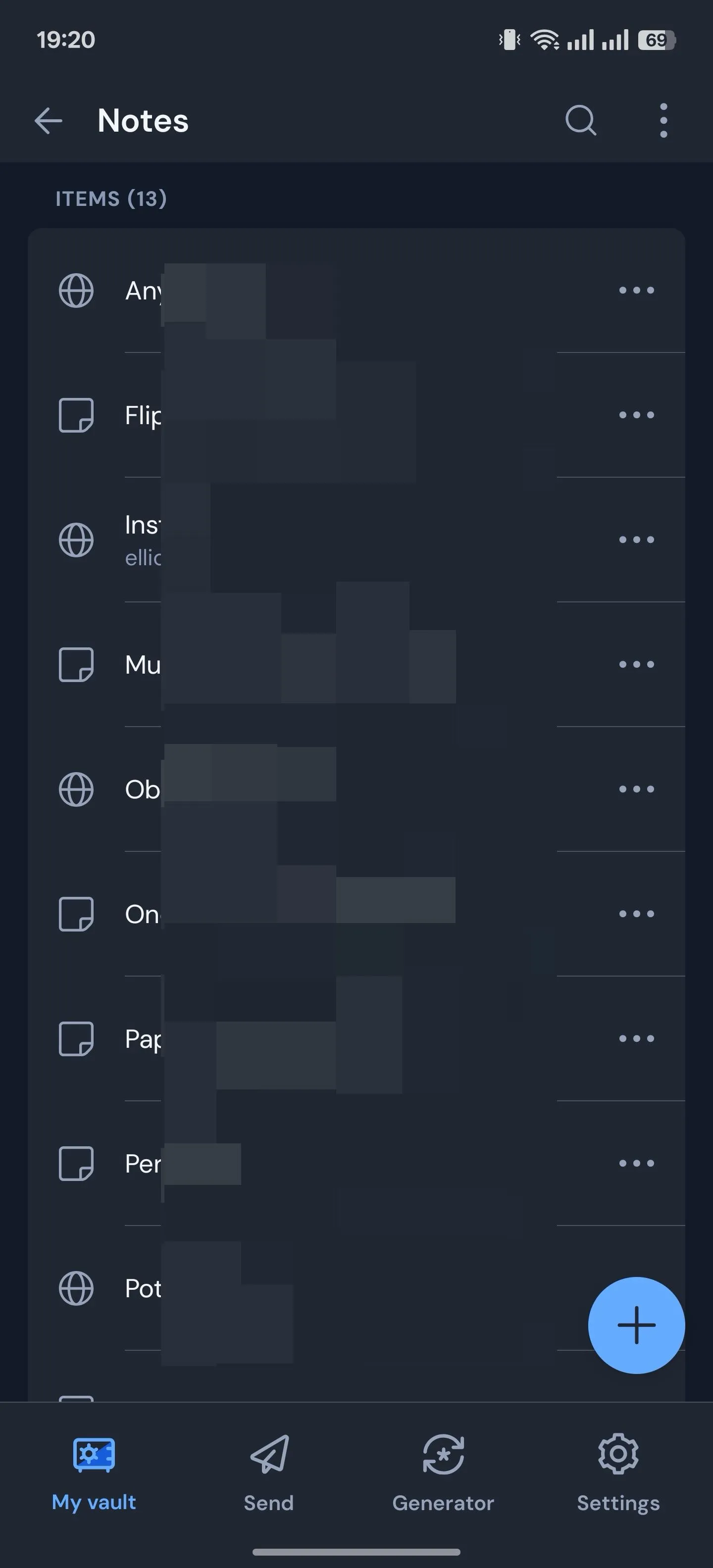 Ghi chú bảo mật trong ứng dụng Bitwarden cho Android