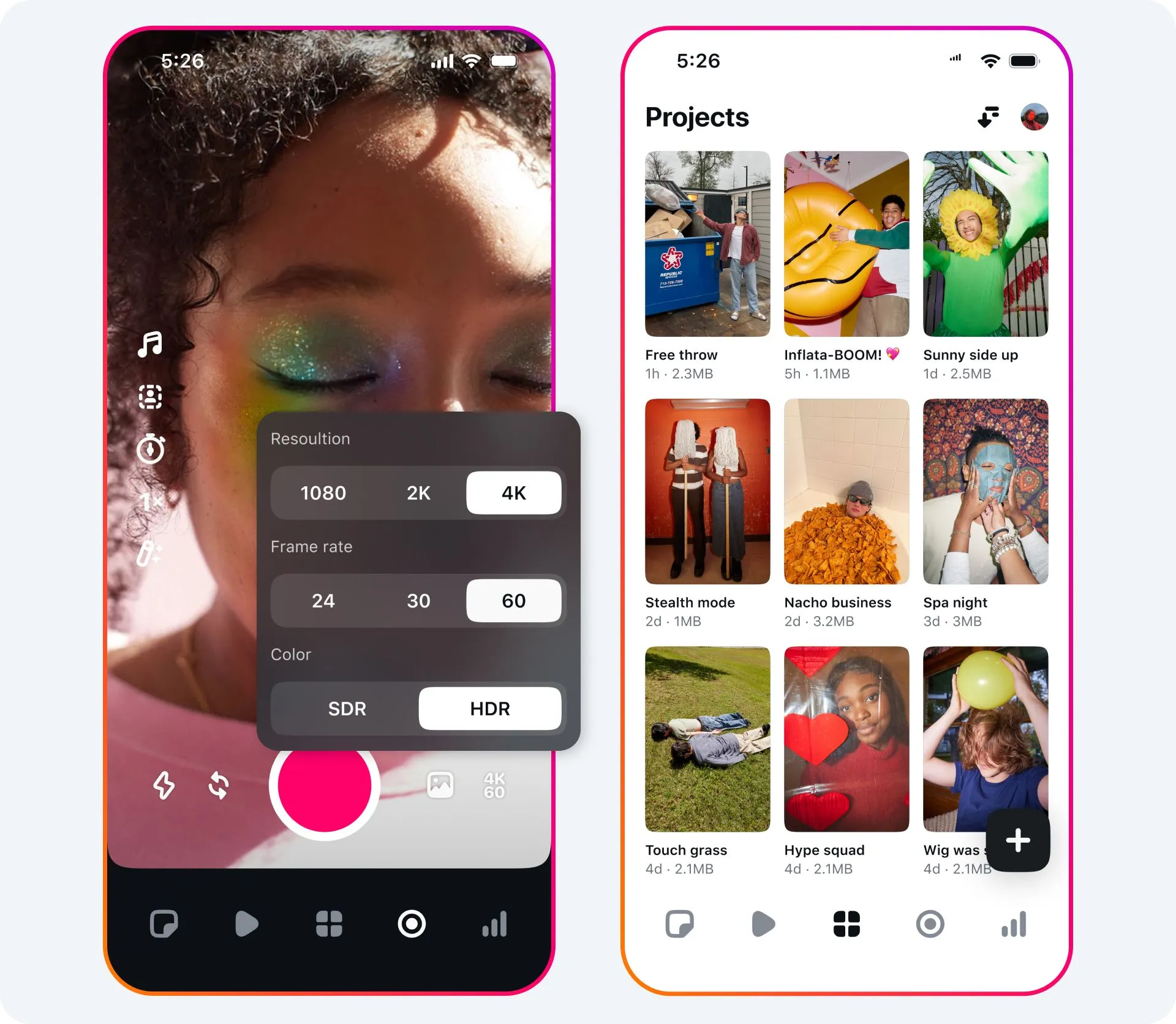 Giao diện chính và các tính năng chỉnh sửa video nổi bật của ứng dụng Edits từ Meta