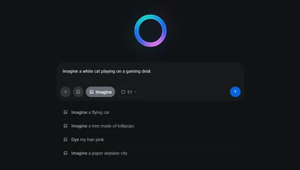 Giao diện Meta AI tạo ảnh từ lời nhắc