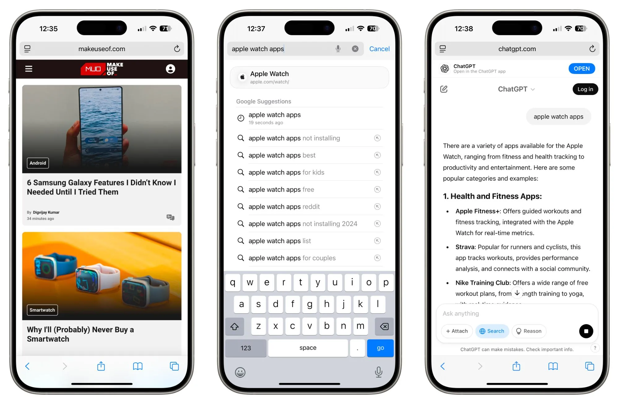 Giao diện tìm kiếm với tiện ích ChatGPT Search trên trình duyệt Safari của iPhone, hiển thị tóm tắt thông tin và các nguồn tham khảo.