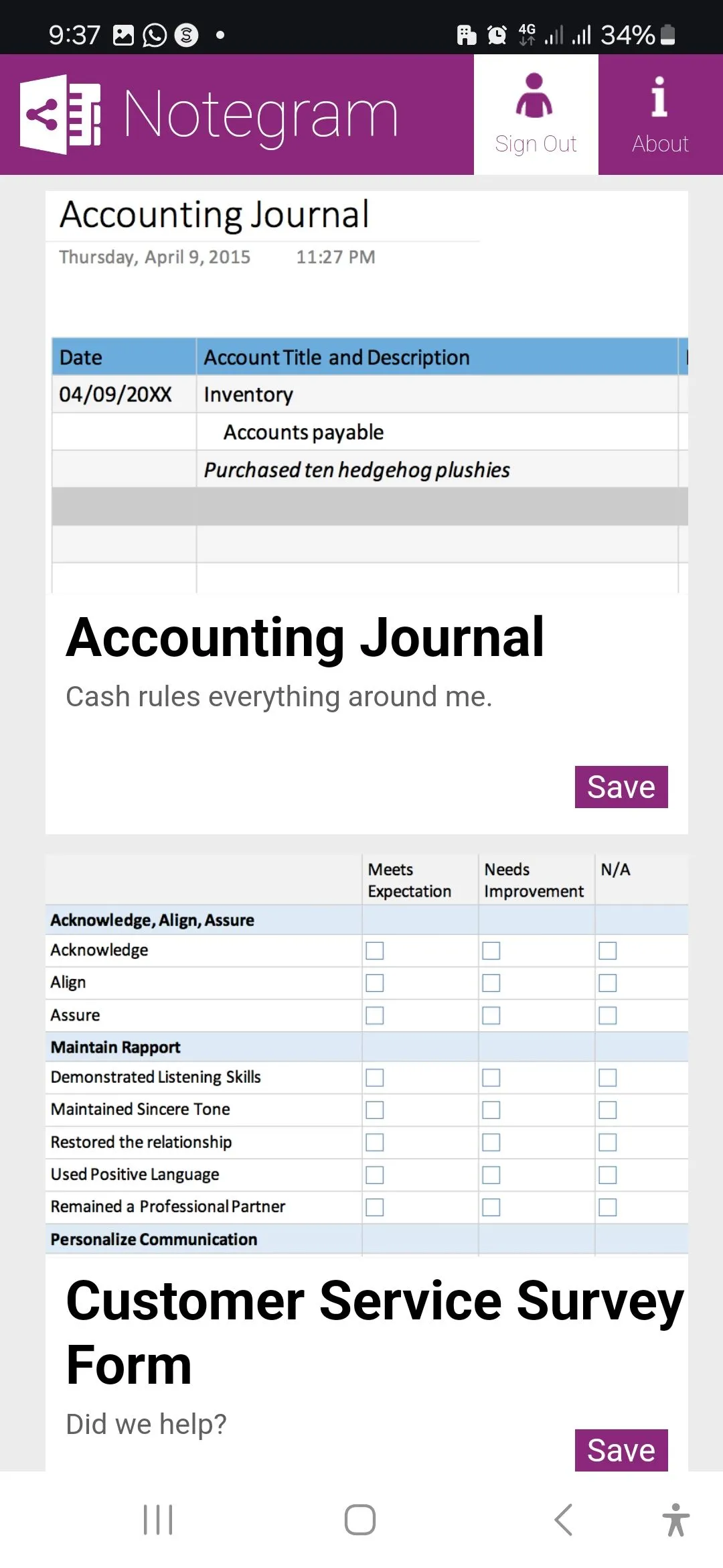 Giao diện trang web Notegram hiển thị thư viện các mẫu OneNote có sẵn để lựa chọn.