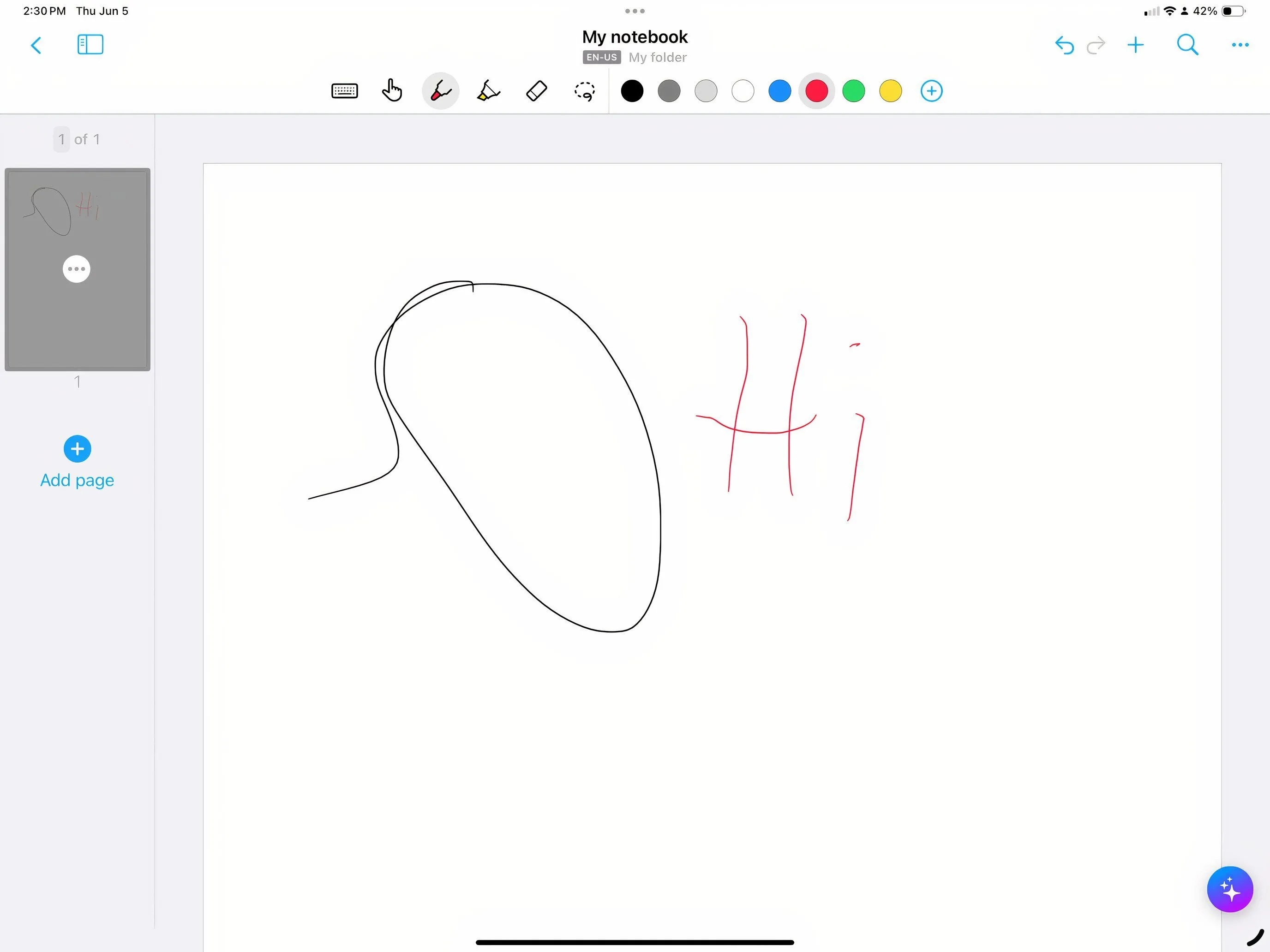 Giao diện ứng dụng Nebo trên iPad với tính năng ghi chú viết tay và chuyển đổi chữ