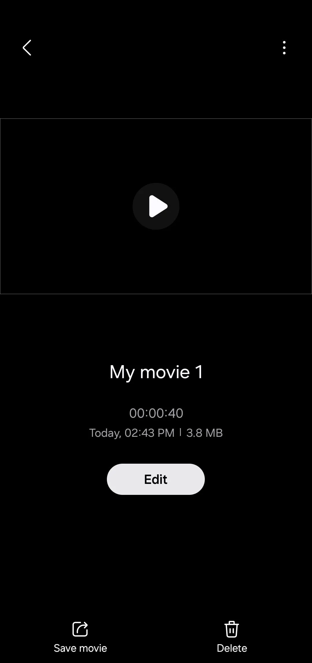 Giao diện ứng dụng Samsung Studio trên điện thoại Galaxy hiển thị các dự án chỉnh sửa video