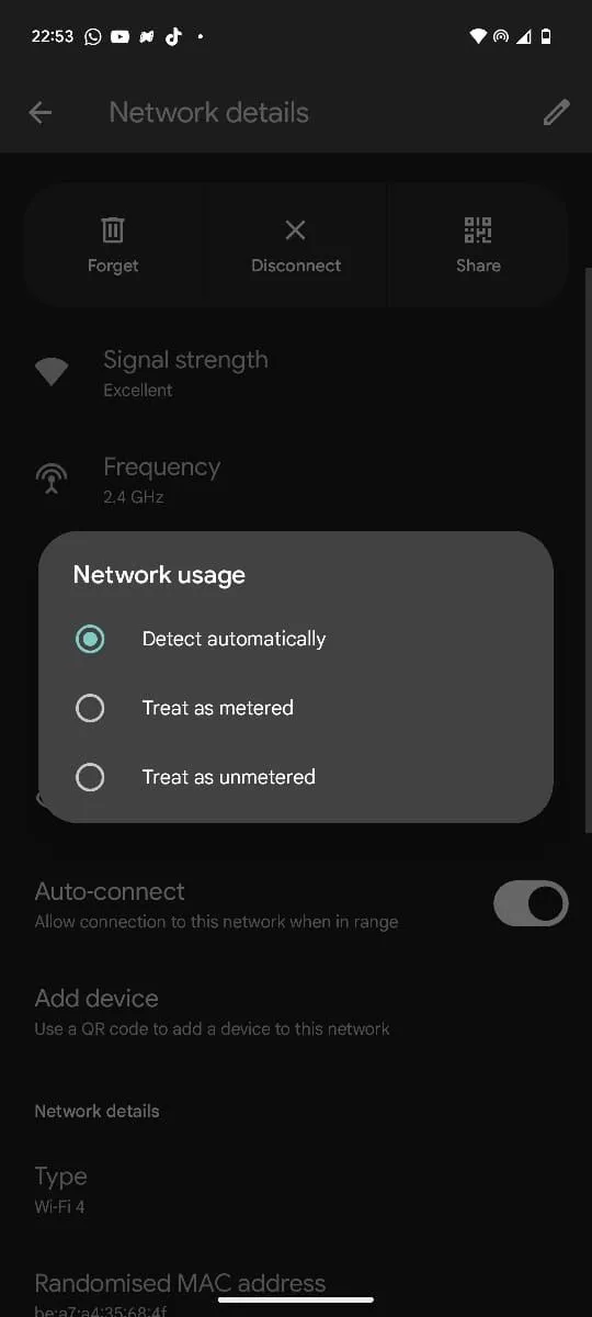Giới hạn mức sử dụng mạng cho kết nối hotspot trên Android