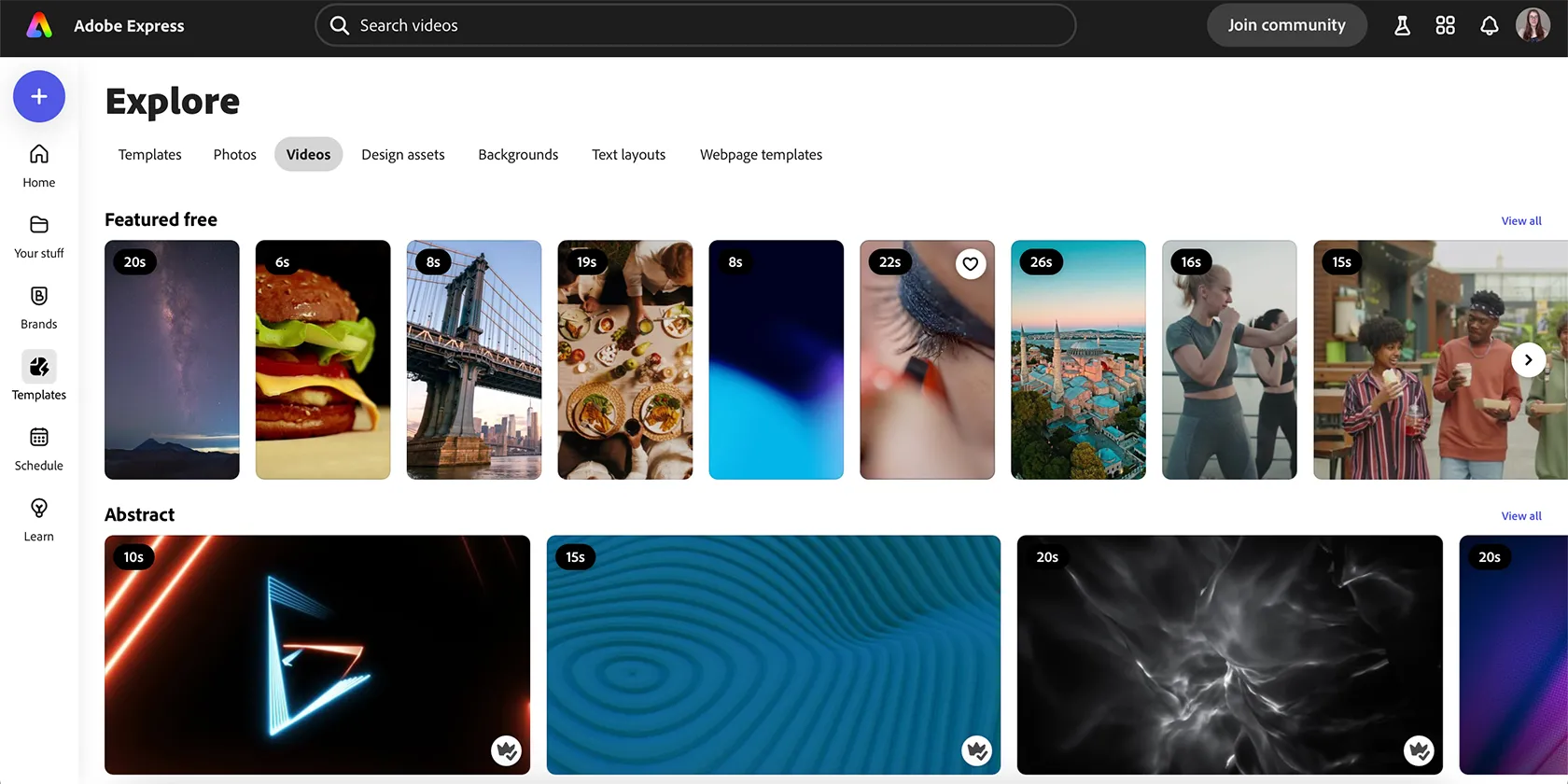 Kho tài nguyên video stock chất lượng cao có sẵn trong Adobe Express, cung cấp bởi Adobe Stock.