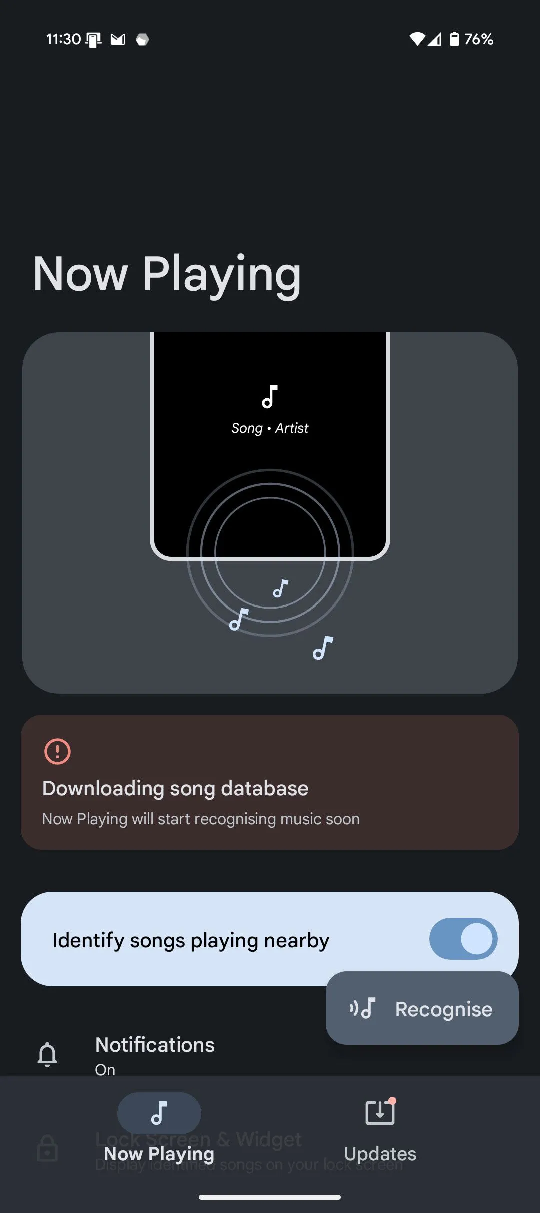 Màn hình cài đặt nâng cao của Ambient Music Mod, cho phép người dùng bật tính năng 'Sử dụng Mã hóa Thay thế' để cải thiện độ ổn định.
