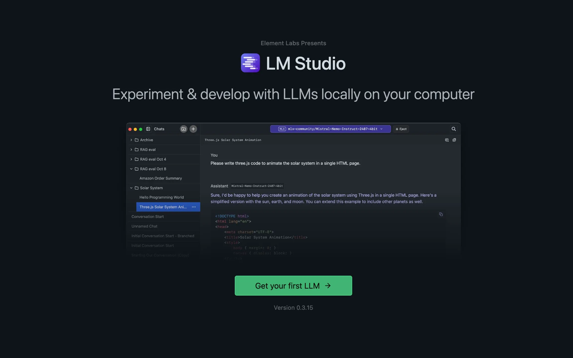 Màn hình chào mừng của LM Studio trong quá trình thiết lập, hướng dẫn người dùng khởi tạo