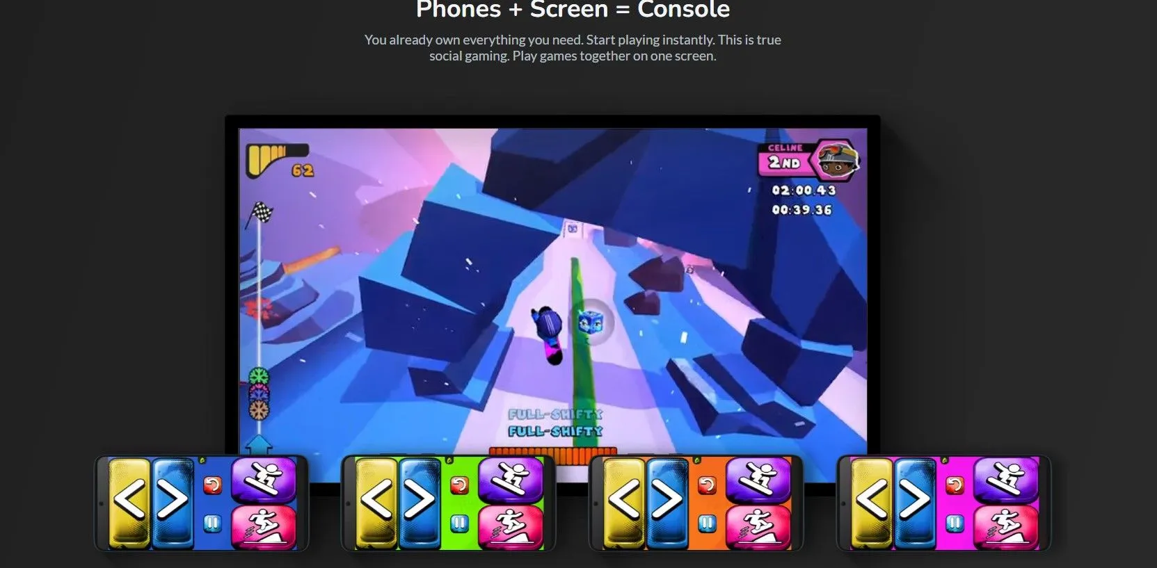Màn hình chính của AirConsole, nền tảng chơi game dùng điện thoại làm tay cầm