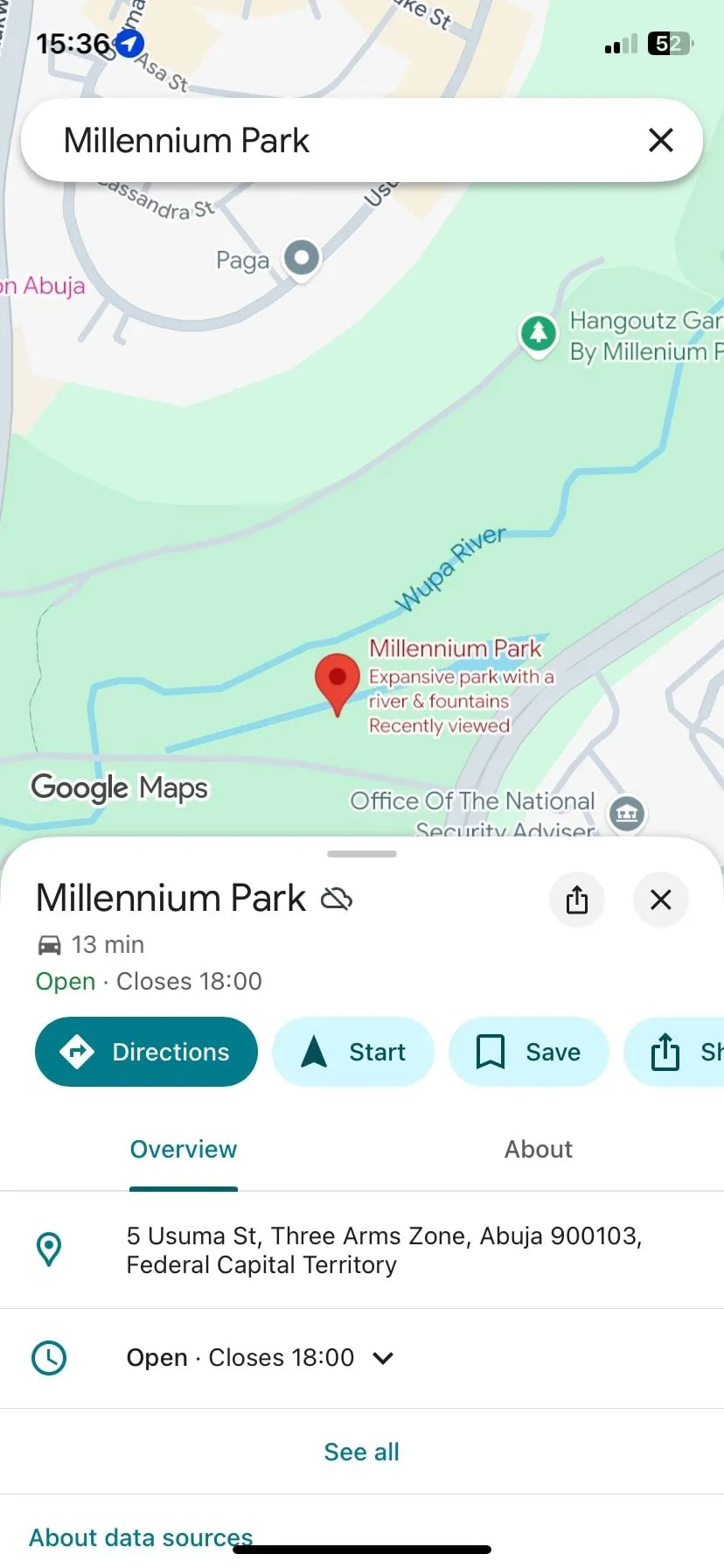 Màn hình ứng dụng Google Maps với giao diện tìm kiếm ngoại tuyến, minh họa hạn chế khi không có kết nối mạng.