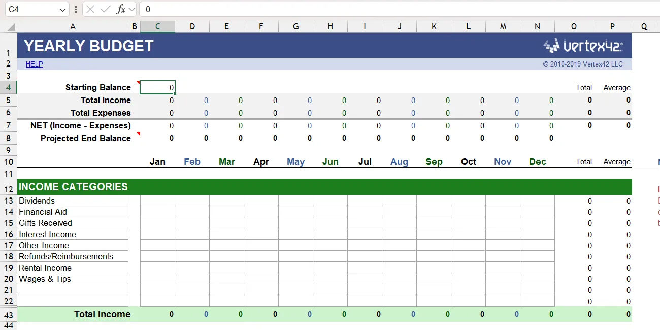 Mẫu Excel quản lý tiền bạc toàn diện