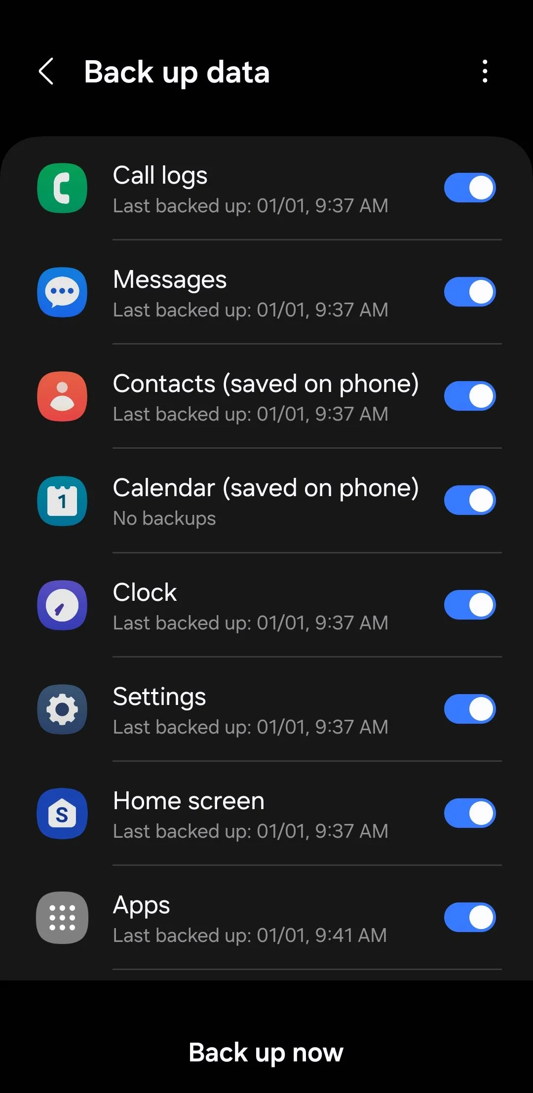 Menu sao lưu dữ liệu trên điện thoại Android trước chuyến đi quốc tế