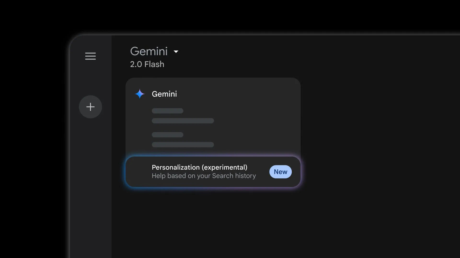 Menu thả xuống tùy chọn cá nhân hóa của Google Gemini hiển thị tùy chọn "Cá nhân hóa (thử nghiệm)".