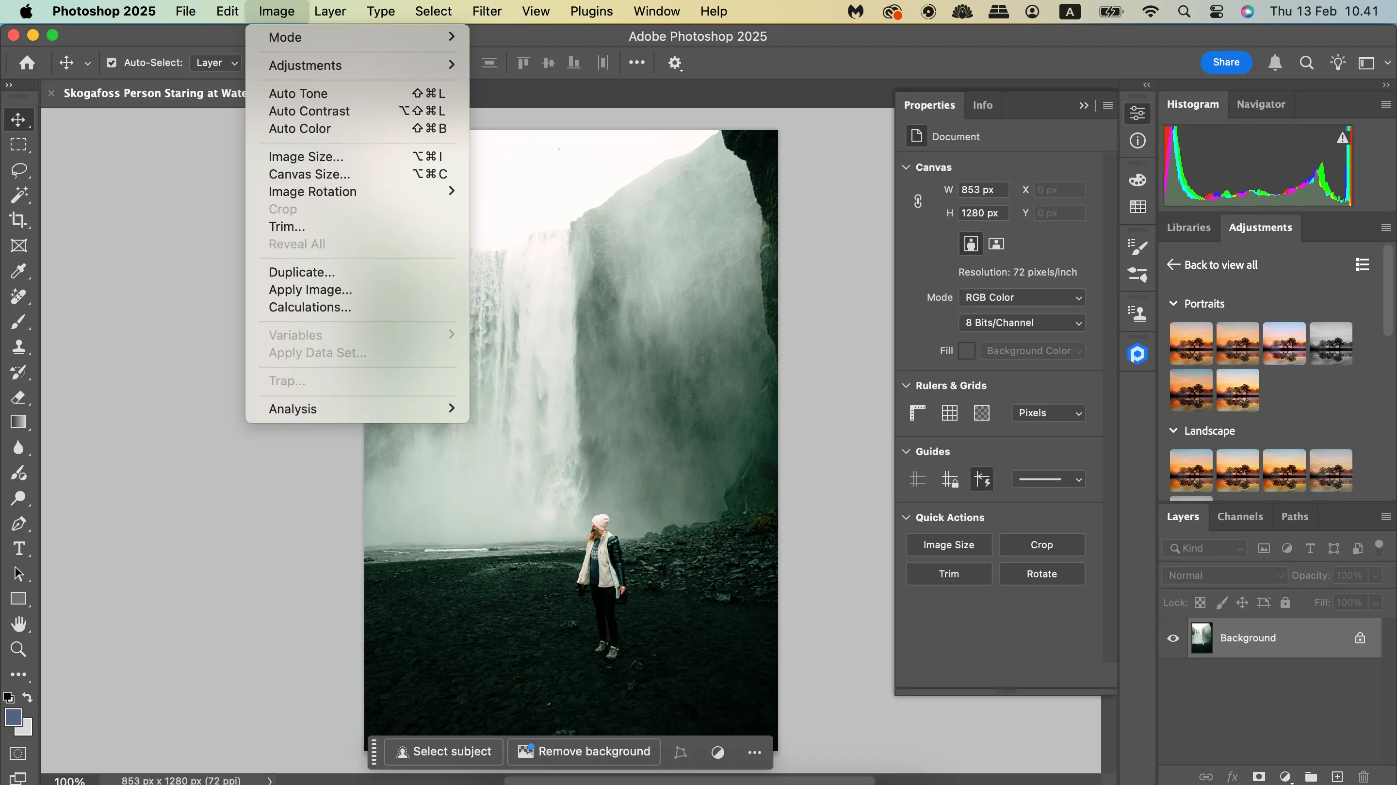 Menu tự động nâng cao hình ảnh trong Photoshop