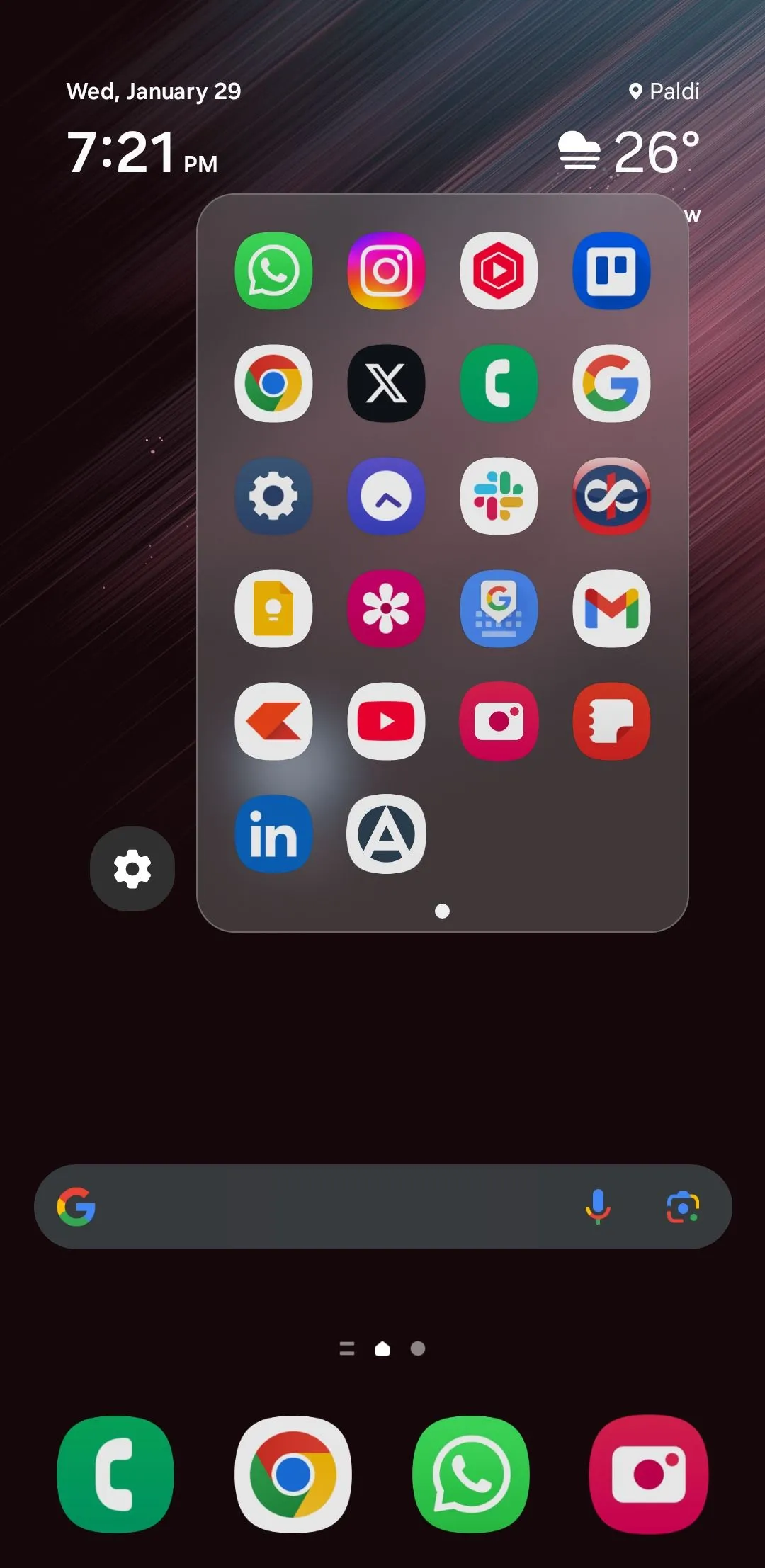 Menu ứng dụng có thể truy cập bằng cử chỉ trên điện thoại Samsung, được kích hoạt bởi một module Good Lock
