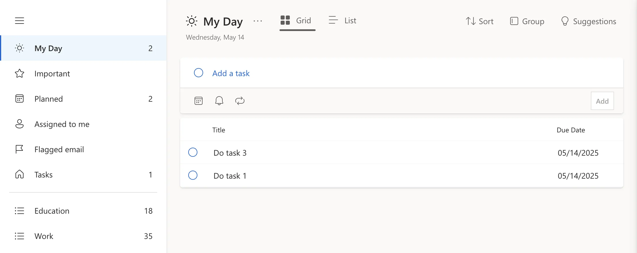 Mục &quot;My Day&quot; của Microsoft To Do, nơi tập trung tác vụ trong ngày