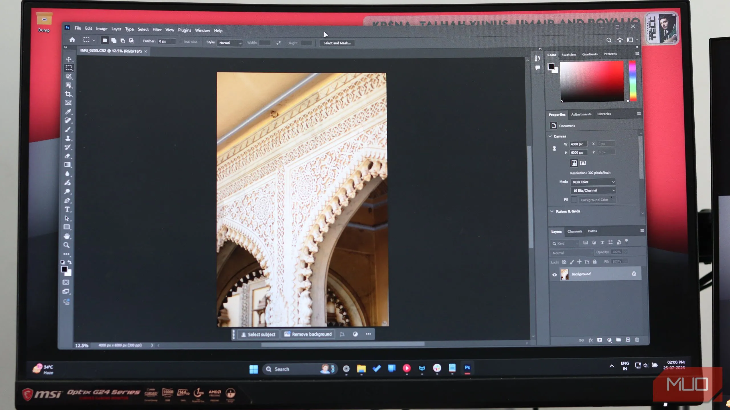 Photoshop 2025 trên Windows 11 với giao diện người dùng trực quan