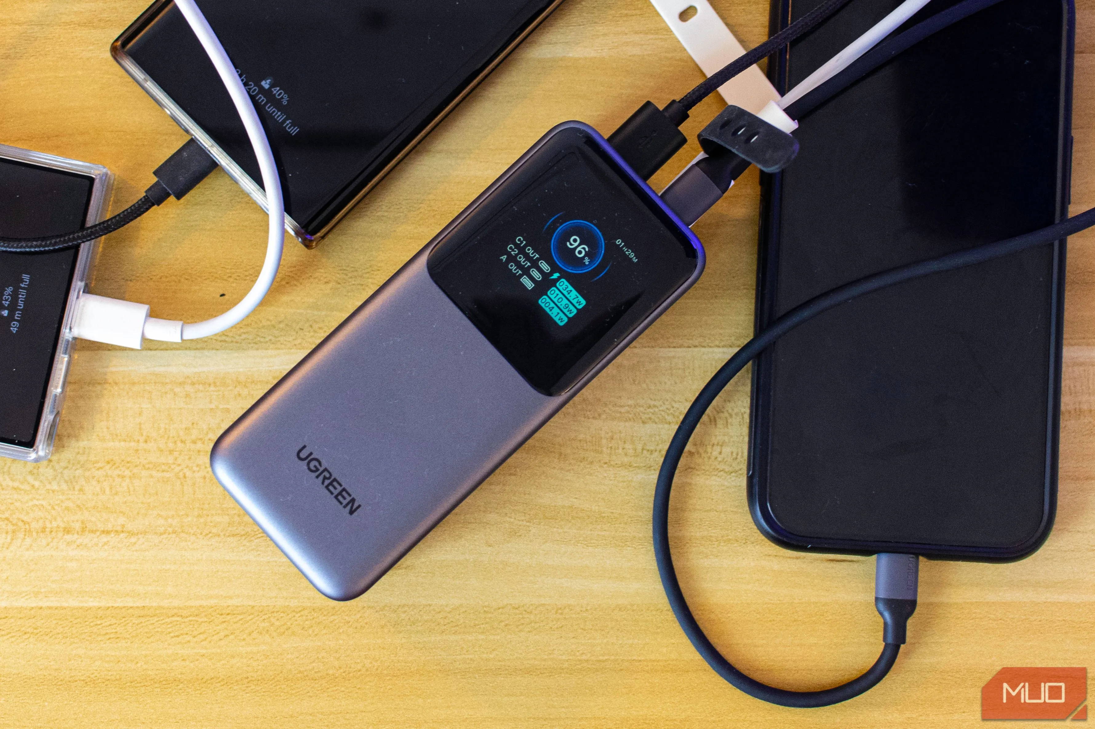 Pin sạc dự phòng Ugreen Nexode 20000mAh màu đen, minh họa sản phẩm chất lượng cao với dung lượng khả dụng ấn tượng.