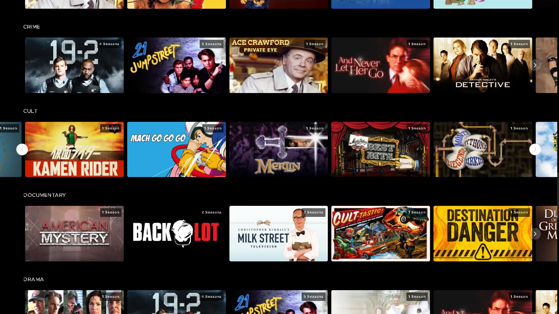 Thư viện phim và chương trình TV cổ điển trên Shout Factory TV.