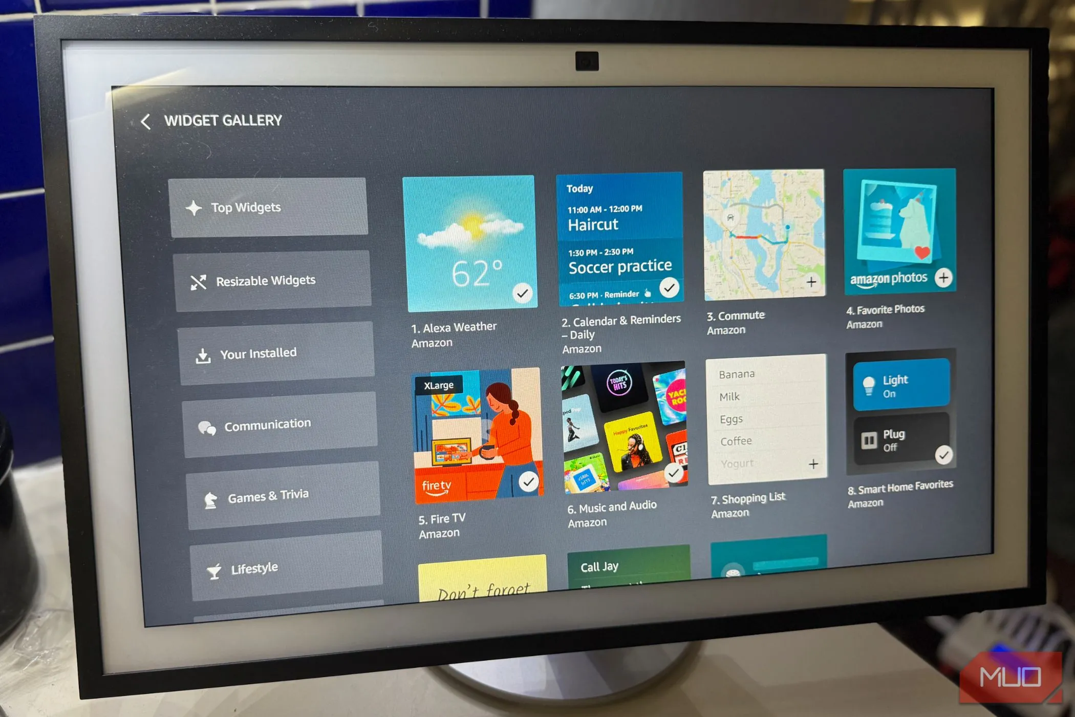 Thư viện widget tiện lợi trên màn hình Amazon Echo Show 21