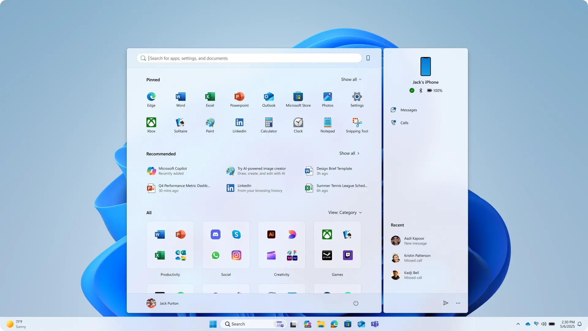 Tổng quan giao diện Start Menu Windows 11 được mở rộng và dễ dàng tùy chỉnh