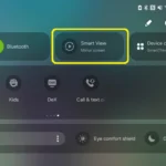 Truy cập menu nhanh trên Android và kích hoạt tính năng Smart View để phản chiếu màn hình lên Roku
