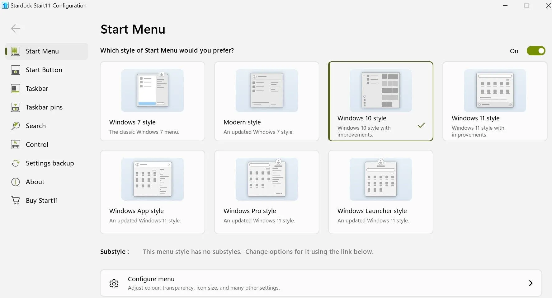 Tùy chỉnh Start menu bằng ứng dụng Start11 trên Windows.