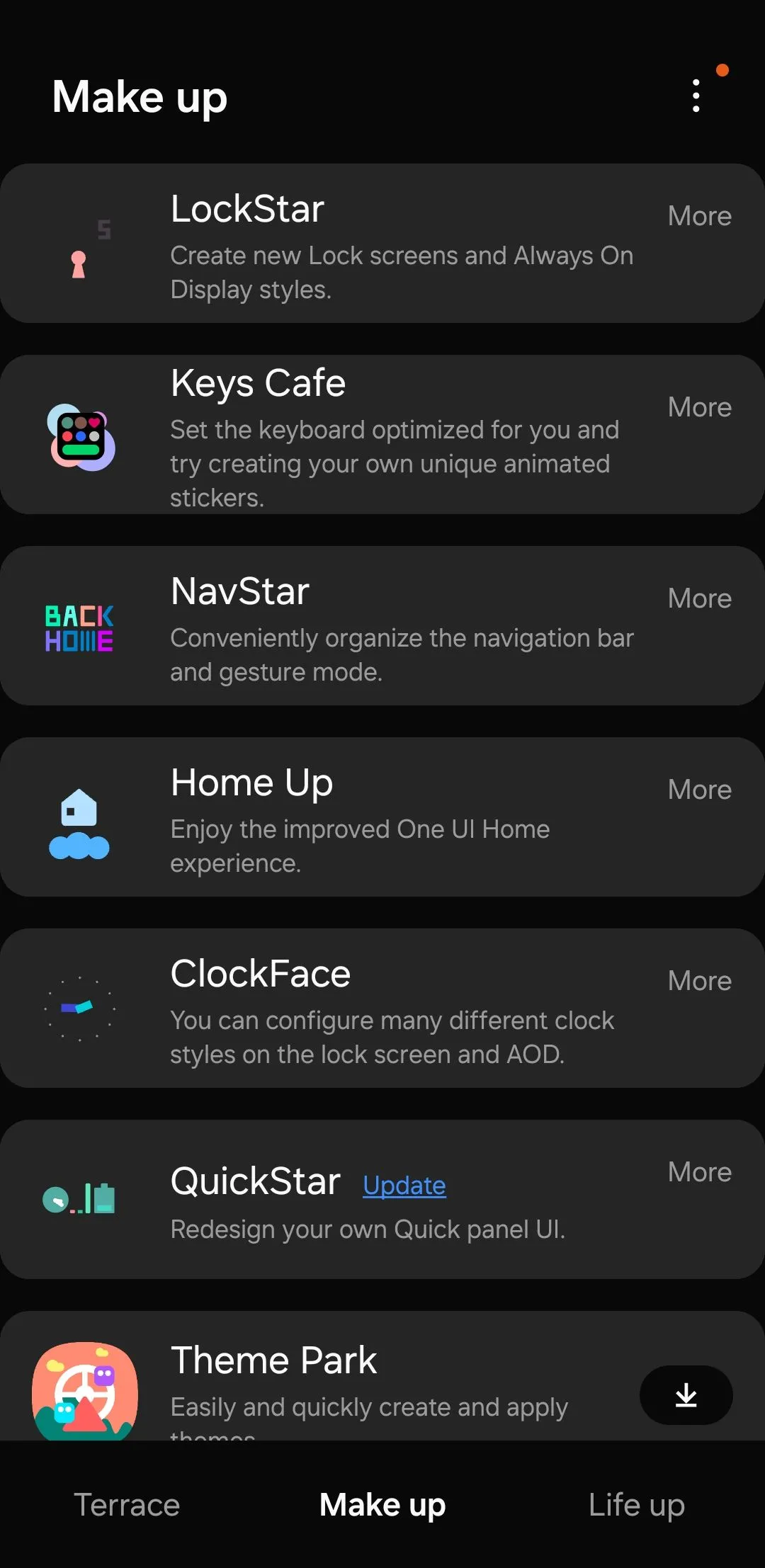 Ứng dụng Good Lock trên điện thoại Samsung, cho phép người dùng tùy biến sâu rộng giao diện và chức năng thông qua các mô-đun độc lập.