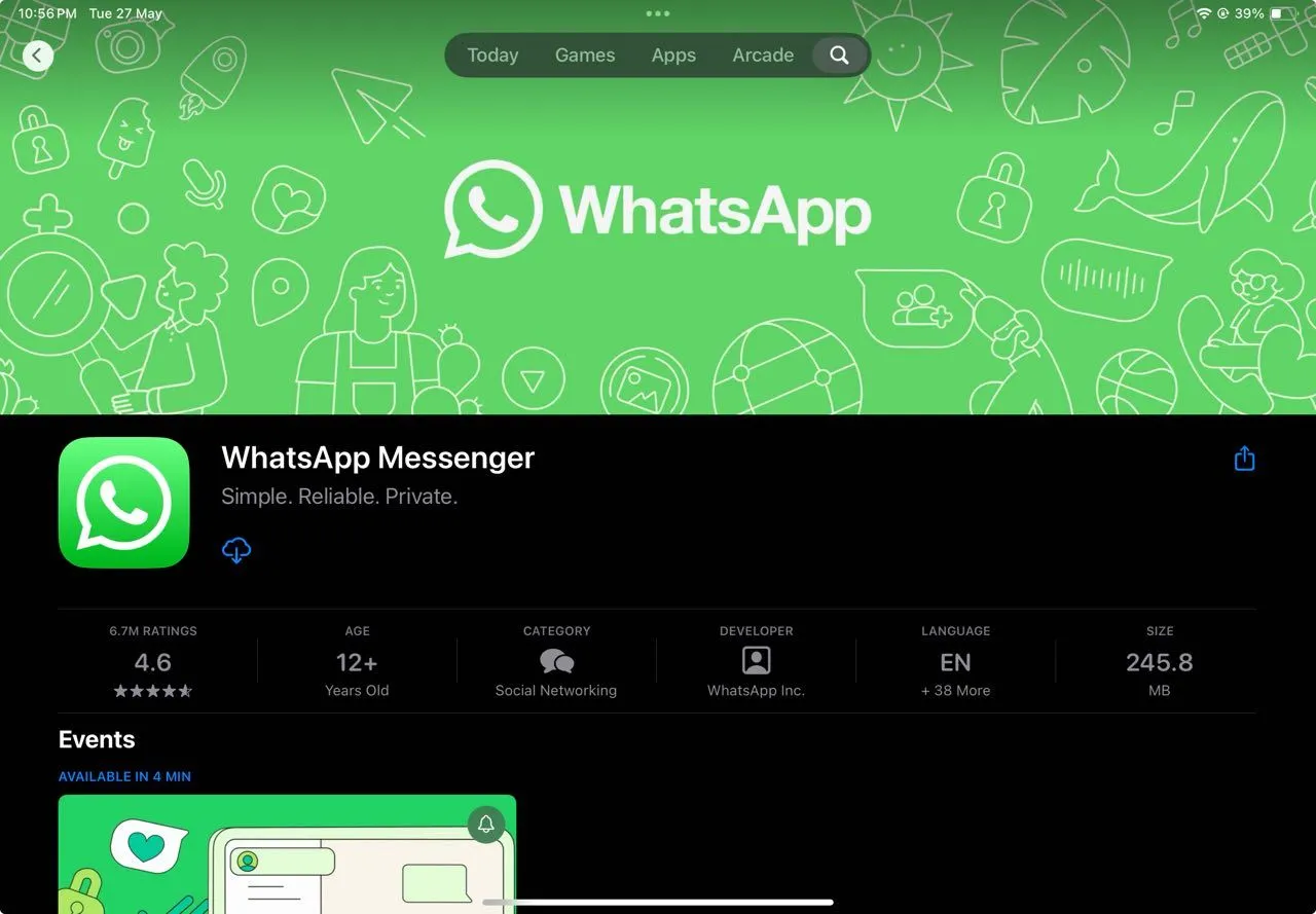 Ứng dụng WhatsApp Messenger trên App Store dành cho iPad